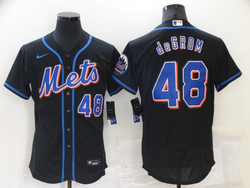Men New York Mets #48 Degrom Black Elite 2021 Nike MLB Jersey->green bay packers->NFL Jersey